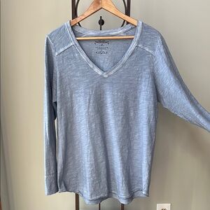 Peruvian‎ Connection Katia Oxide Cotton Long Sleeve Shirt Garment Dyed Soft Tee